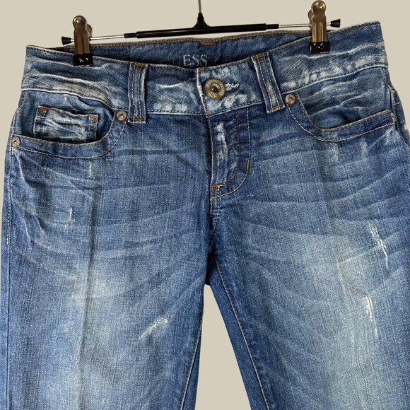 Vtg Guess 1981 Los Angeles Daredevil Bootcut Woman Teen Distressed Jeans 29 Y2K - Picture 7 of 14